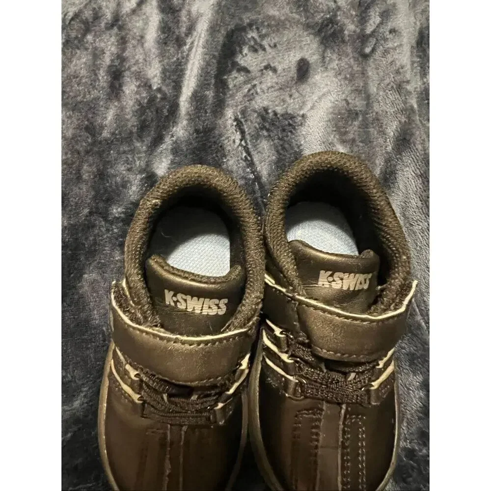 K-Swiss Toddler Size 4 Black Uniform School Shoes Hook & Loop Sneakers EUC